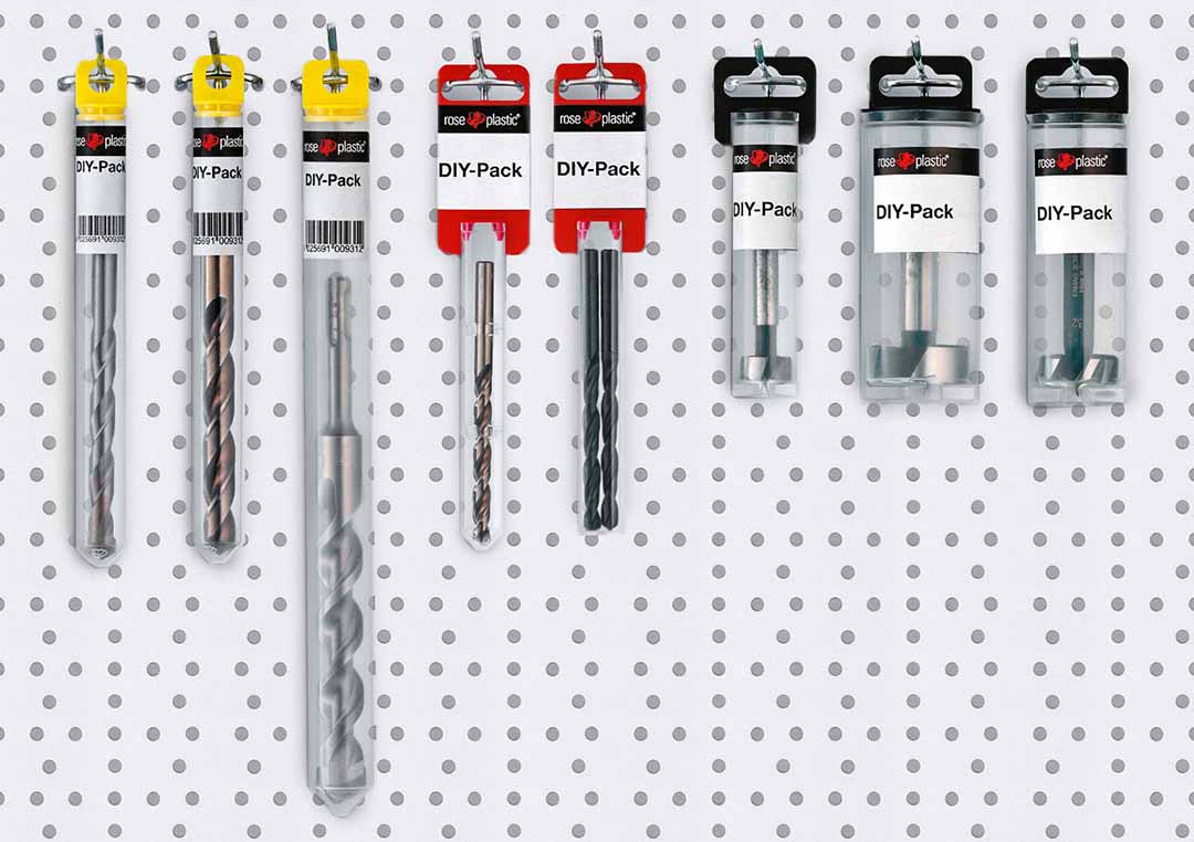 DIY-Pack rectangular tube - rectangular packaging tube with hanging plug closures.